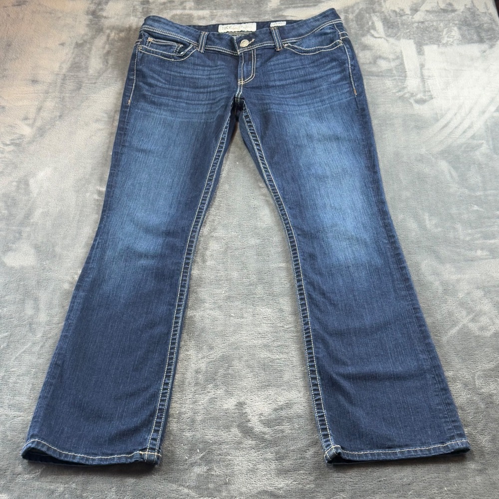 BKE Payton Bootcut Jeans Womens 34 XL Dark Wash Stretch Denim Extra Long Inseam